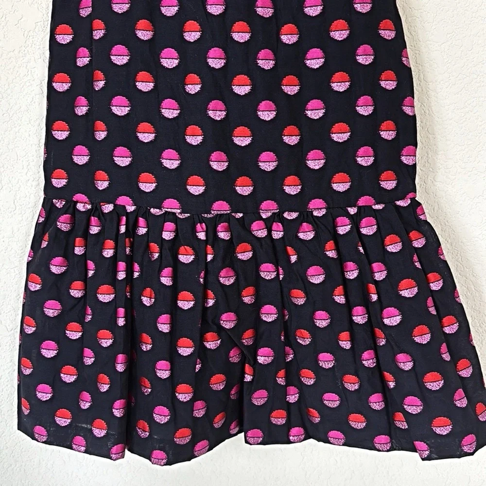 Gymboree • Navy and Pink Polka Dot Ruffle Sleeveless Girly Preppy Party Neck